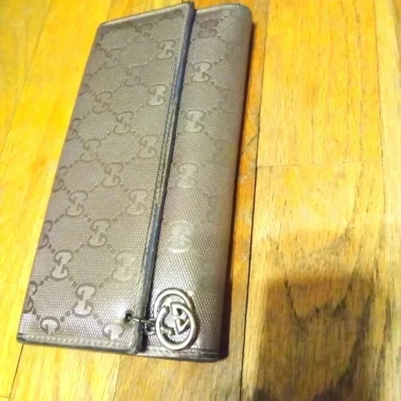 Gucci GG Imprimé Bi-fold Long Wallet Silver Hardware 212104 Women's GG - Picture 1 of 7
